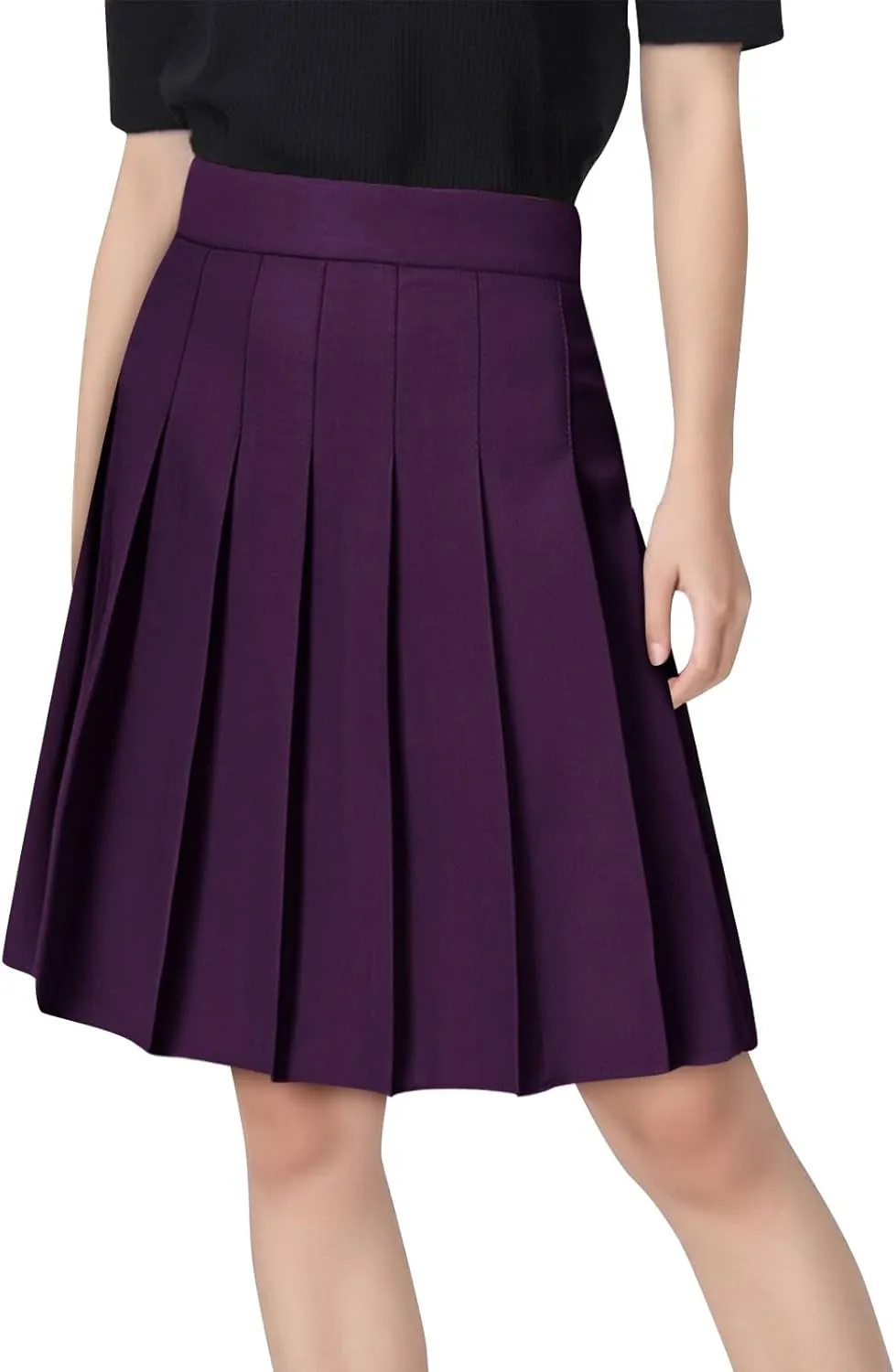 Womens School Uniform Cheerleader Skirts Summer Elastic Waist Athletic Pleated Skorts Plus Size Fashion Loose Skirt