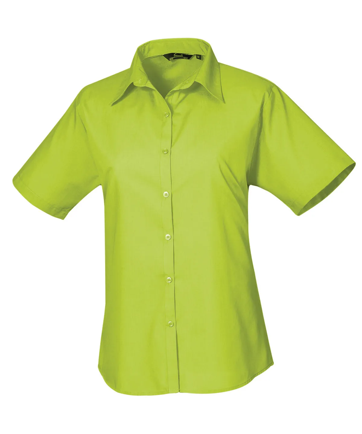 Womens short sleeve poplin blouse | Lime
