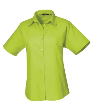 Womens short sleeve poplin blouse | Lime